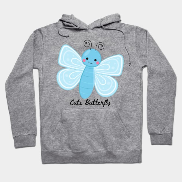 Cute Blue Butterfly Hoodie by Animal Specials